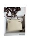 Hermes Kelly Sellier 25 Bicolor Bag in Craie and Gris Asphalt Epsom Calfskin Replica