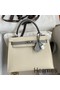 Hermes Kelly Sellier 25 Bicolor Bag in Craie and Gris Mouette Epsom Calfskin Replica
