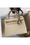 Hermes Kelly Sellier 25 Bicolor Bag in Craie and Trench Epsom Calfskin Replica
