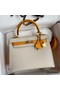 Hermes Kelly Sellier 25 Bicolor Bag in Craie and Yellow Epsom Calfskin Replica