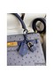 Hermes Kelly Sellier 25 Bicolor Bag in Gris Agate and Blue Ostrich Leather Replica