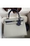 Hermes Kelly Sellier 25 Bicolor Bag in Pearl Grey and Blue Mysore Goatskin Replica