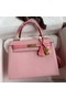 Hermes Kelly Sellier 25 Bicolor Bag in Rose Confetti and Lipstick Mysore Goatskin Replica