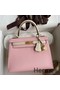 Hermes Kelly Sellier 25 Bicolor Bag in Rose Sakura and Craie Epsom Calfskin Replica