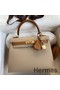 Hermes Kelly Sellier 25 Bicolor Bag in Trench and Gold Epsom Calfskin Replica