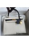 Hermes Kelly Sellier 25 Bicolor Bag in White and Black Mysore Goatskin Replica
