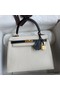Hermes Kelly Sellier 25 Bicolor Bag in White and Black Mysore Goatskin Replica