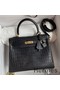 Hermes Kelly Sellier 25 Handmade Bag In Black Crocodile Niloticus Matte Skin Replica