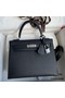 Hermes Kelly Sellier 25 Handmade Bag In Black Epsom Calfskin Replica