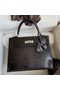 Hermes Kelly Sellier 25 Handmade Bag In Black Lizard Leather Replica