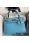 Hermes Kelly Sellier 25 Handmade Bag In Blue Candy Epsom Calfskin Replica