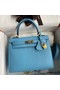 Hermes Kelly Sellier 25 Handmade Bag In Blue Candy Epsom Calfskin Replica