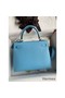 Hermes Kelly Sellier 25 Handmade Bag In Blue Candy Epsom Calfskin Replica