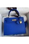 Hermes Kelly Sellier 25 Handmade Bag In Blue France Epsom Calfskin Replica