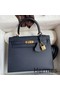 Hermes Kelly Sellier 25 Handmade Bag In Blue Indigo Epsom Calfskin Replica