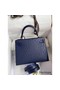 Hermes Kelly Sellier 25 Handmade Bag In Blue Iris Ostrich Leather Replica