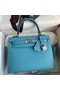 Hermes Kelly Sellier 25 Handmade Bag In Blue du Nord Epsom Calfskin Replica