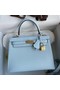 Hermes Kelly Sellier 25 Handmade Bag In Celeste Epsom Calfskin Replica