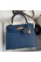 Hermes Kelly Sellier 25 Handmade Bag In Deep Blue Epsom Calfskin Replica