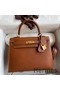 Hermes Kelly Sellier 25 Handmade Bag In Gold Barenia Calfskin Replica