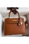 Hermes Kelly Sellier 25 Handmade Bag In Gold Barenia Calfskin Replica