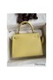Hermes Kelly Sellier 25 Handmade Bag In Jaune Poussin Epsom Calfskin Replica