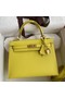 Hermes Kelly Sellier 25 Handmade Bag In Lime Epsom Calfskin Replica