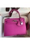 Hermes Kelly Sellier 25 Handmade Bag In Magnolia Epsom Calfskin Replica