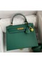 Hermes Kelly Sellier 25 Handmade Bag In Malachite Epsom Calfskin Replica