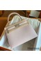 Hermes Kelly Sellier 25 Handmade Bag In Mauve Pale Epsom Calfskin Replica