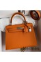 Hermes Kelly Sellier 25 Handmade Bag In Orange Epsom Calfskin Replica