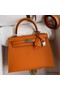 Hermes Kelly Sellier 25 Handmade Bag In Orange Epsom Calfskin Replica