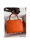 Hermes Kelly Sellier 25 Handmade Bag In Orange Ostrich Leather Replica