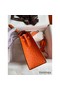 Hermes Kelly Sellier 25 Handmade Bag In Orange Ostrich Leather Replica