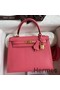 Hermes Kelly Sellier 25 Handmade Bag In Rose Lipstick Mysore Goatskin Replica