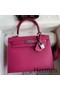 Hermes Kelly Sellier 25 Handmade Bag In Rose Purple Epsom Calfskin Replica