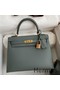 Hermes Kelly Sellier 25 Handmade Bag In Vert Amande Epsom Calfskin Replica