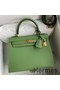 Hermes Kelly Sellier 25 Handmade Bag In Vert Criquet Epsom Calfskin Replica
