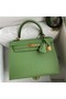 Hermes Kelly Sellier 25 Handmade Bag In Vert Criquet Epsom Calfskin Replica