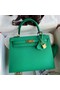 Hermes Kelly Sellier 25 Handmade Bag In Vert Jade Epsom Calfskin Replica