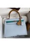 Hermes Kelly Sellier 25 Tricolor Bag in Blue/Green/SesameEpsom Calfskin Replica