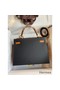 Hermes Kelly Sellier 28 Bicolor Bag in Black and Gold Epsom Calfskin Replica