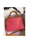 Hermes Kelly Sellier 28 Bicolor Bag in Rose Lipstick and Yellow Epsom Calfskin Replica