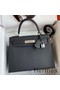 Hermes Kelly Sellier 28 Handmade Bag In Black Epsom Calfskin Replica