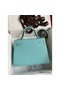 Hermes Kelly Sellier 28 Handmade Bag In Blue Atoll Epsom Calfskin Replica