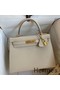 Hermes Kelly Sellier 28 Handmade Bag In Craie Epsom Calfskin Replica