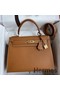 Hermes Kelly Sellier 28 Handmade Bag In Gold Epsom Calfskin Replica