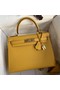 Hermes Kelly Sellier 28 Handmade Bag In Jaune Ambre Epsom Calfskin Replica