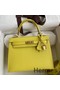 Hermes Kelly Sellier 28 Handmade Bag In Lime Epsom Calfskin Replica
