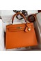 Hermes Kelly Sellier 28 Handmade Bag In Orange Epsom Calfskin Replica